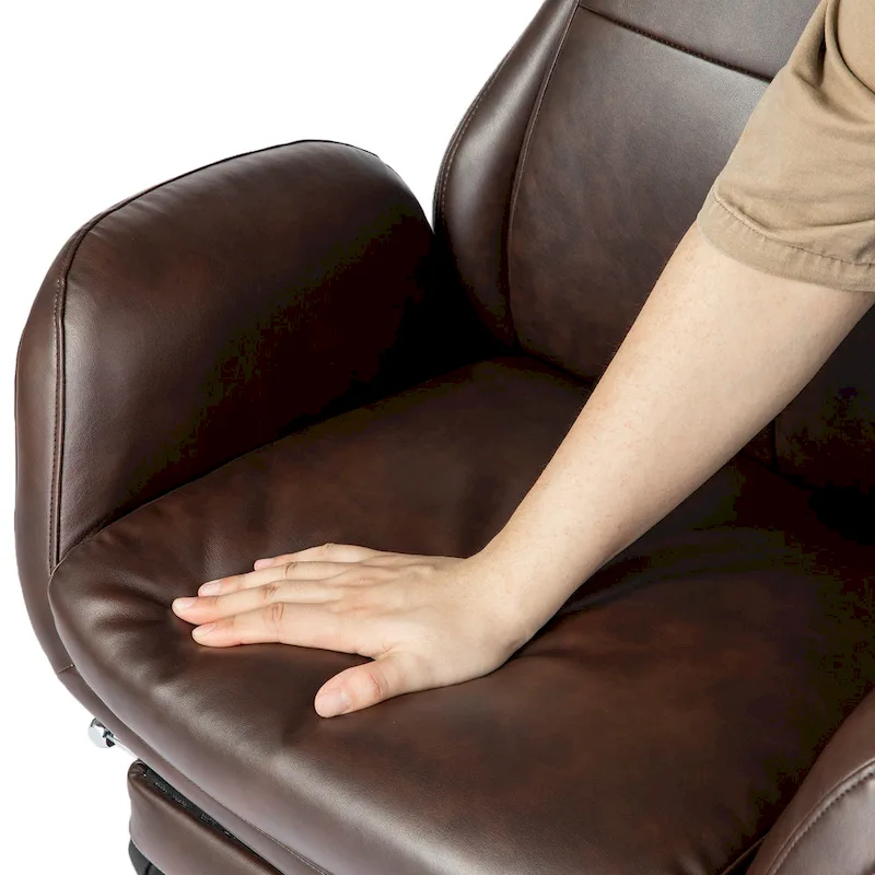 Glitzhome Adjustable Reclining Swivel High Back Home Office Chair with Footrest and Armrest