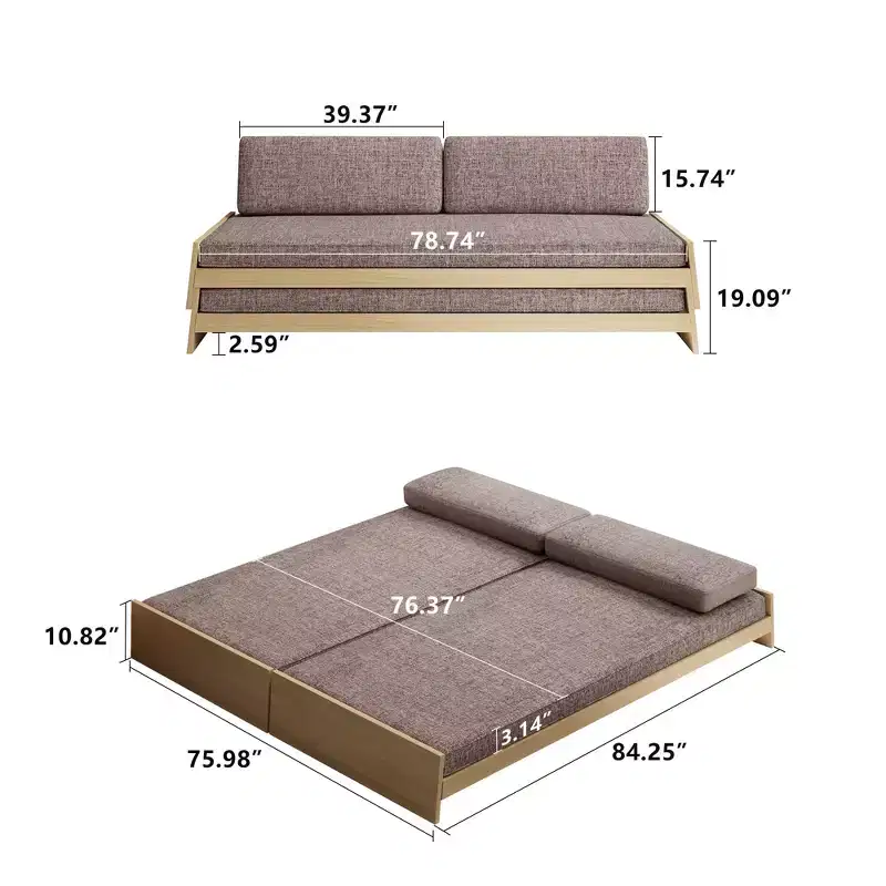 Gaoyangjiaju 84.25 Inch Convertible Sofa Bed for Living Room