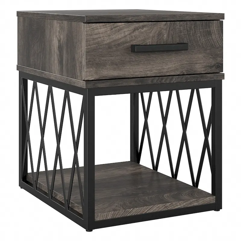 City Park Industrial End Table with Drawer