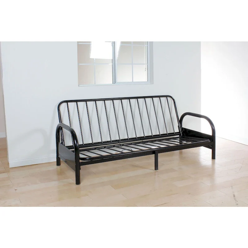 Adjustable Metal Futon Frame – Black, Full Size, Seats 2 / Sleeps 1
