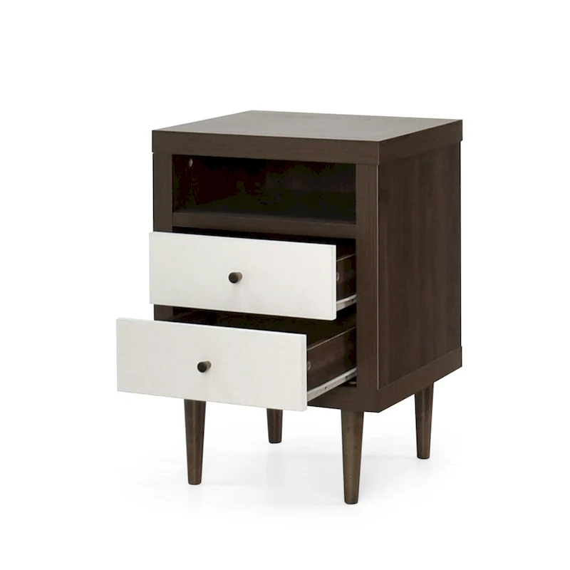 Mid-Century 2-Drawer Nightstand - Multiple Colors