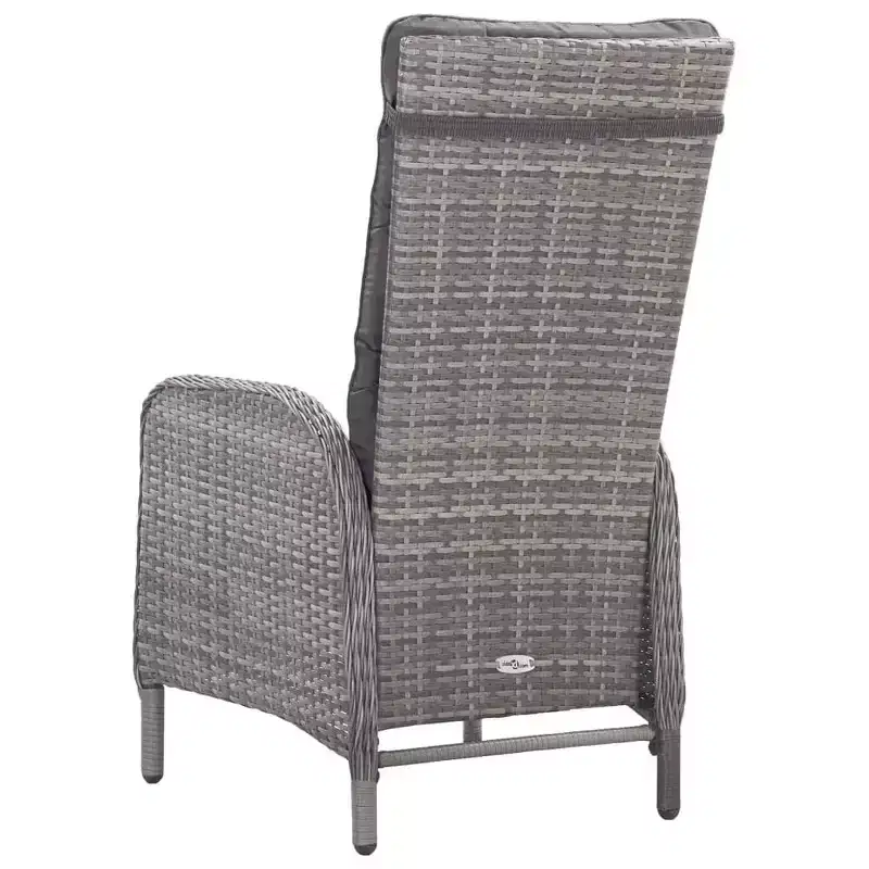 vidaXL 3 Piece Patio Bistro Set Poly Rattan and Glass
