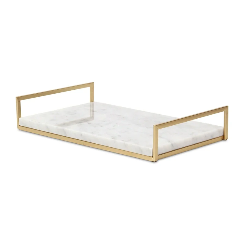 Sarraseau Marble and Gold Frame Tray
