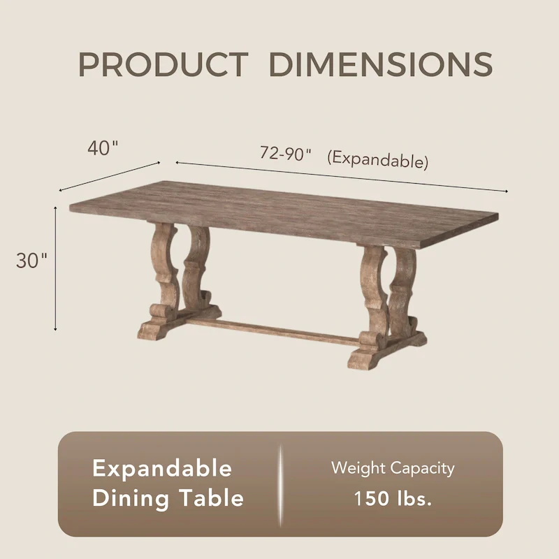 The Gray Barn Windswept Rustic 90-inch Wood Expandable Dining Table