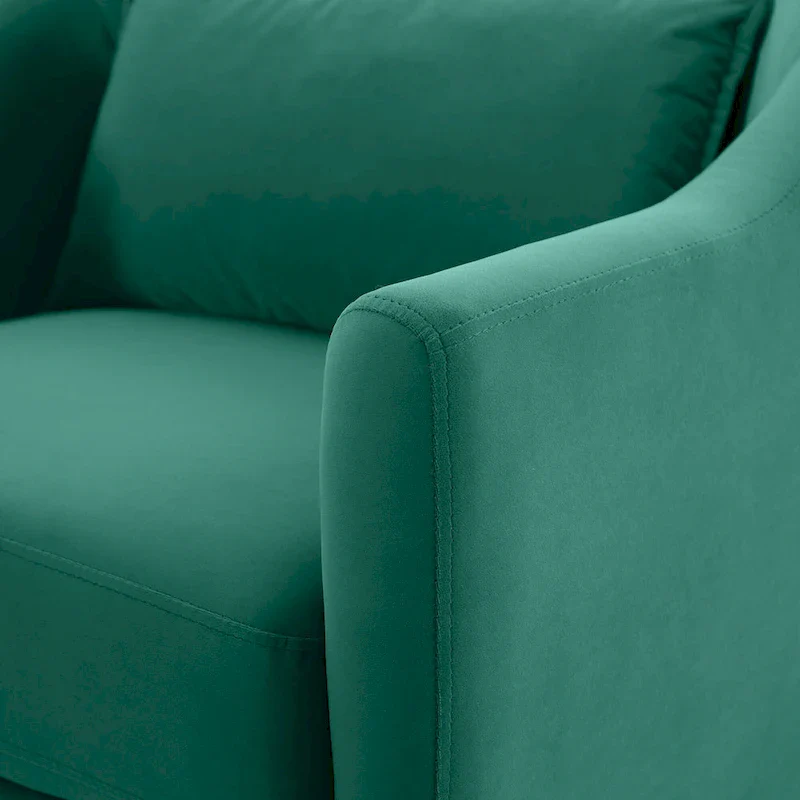 28.34W Set Of 2 Accent Armchair, Velvet Barrel Chair with Solid Wood Legs