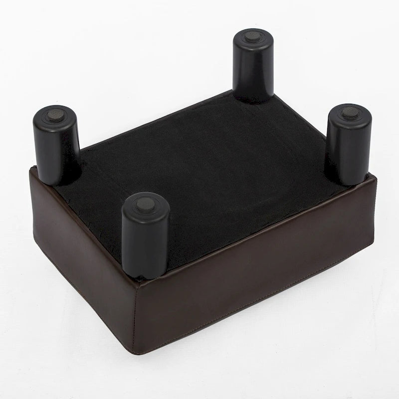 Adeco Small Rectangular Ottoman Modern PU Leather Footrest Stool Chair