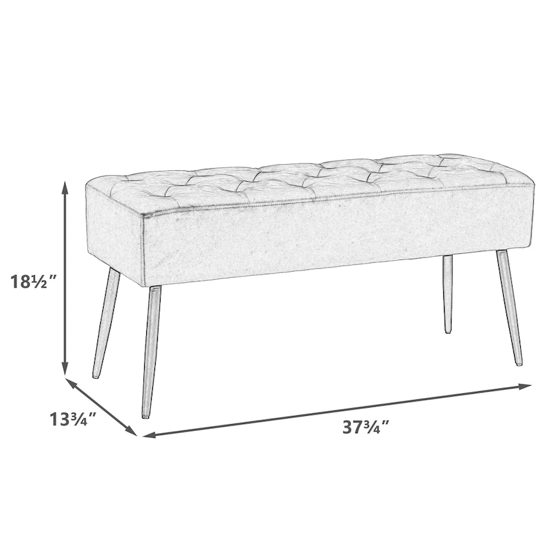 Maypex Faux Leather Upholstered Bench with Tufted Seat