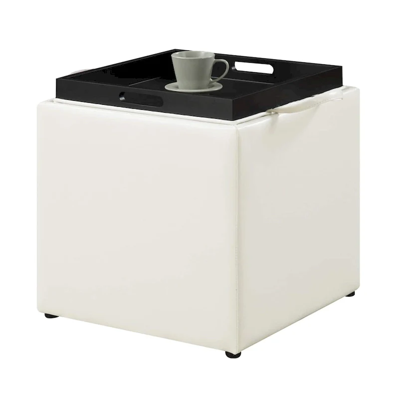 Single Ottoman with Stool and Reversible Tray