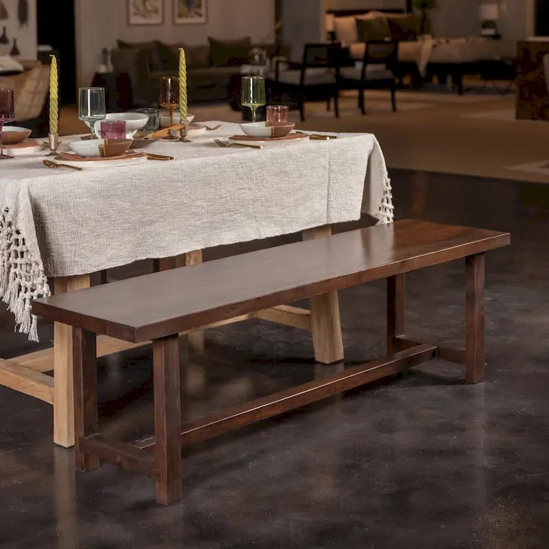 Elegant Acacia Trestle Bench