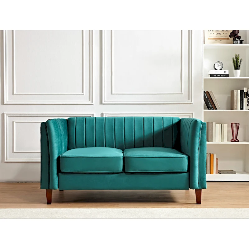 Line Tufted Square Design Loveseat