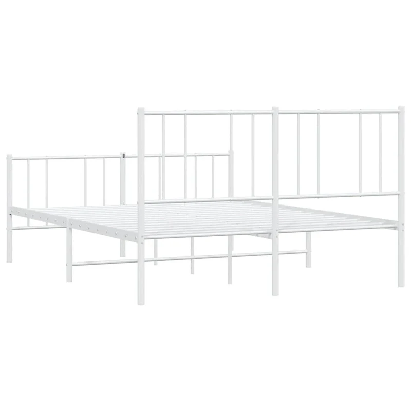 vidaXL Metal Bed Frame with Headboard, No Mattress