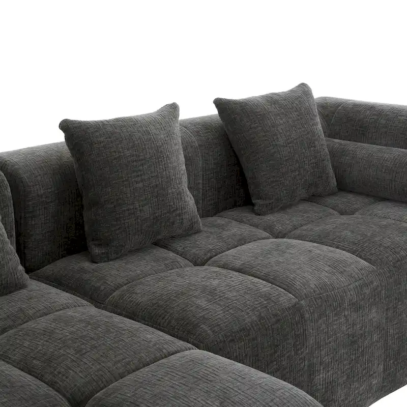 101.2 Chenille Modular Sectional Sofa with Deep Seating, Free-Combined Design and High-Density Foam Construction