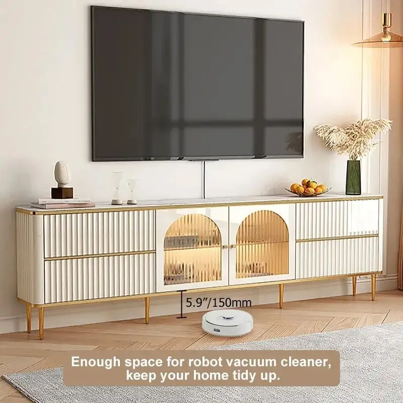 JASIWAY Light Luxury Modern Rectangle TV Stand