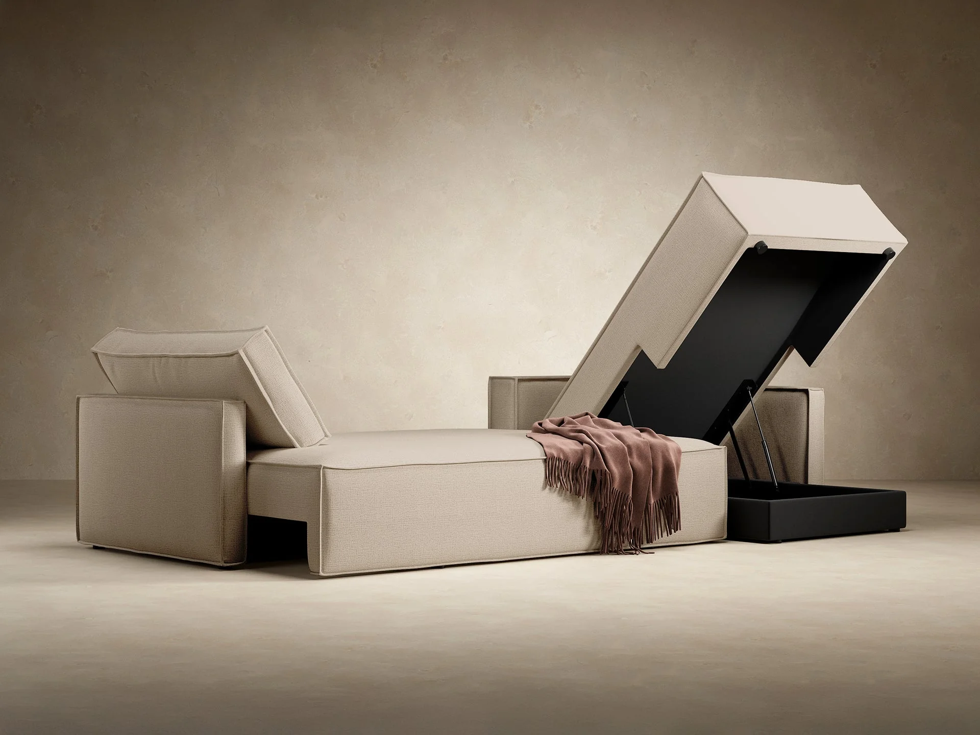 Newilla Slim Arms Sectional Sofa Bed