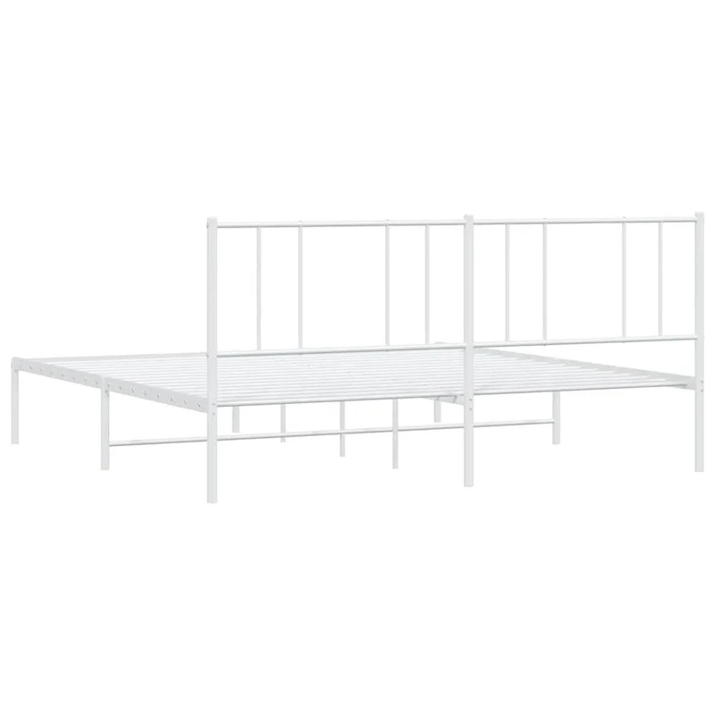 vidaXL Metal Bed Frame with Headboard, No Mattress