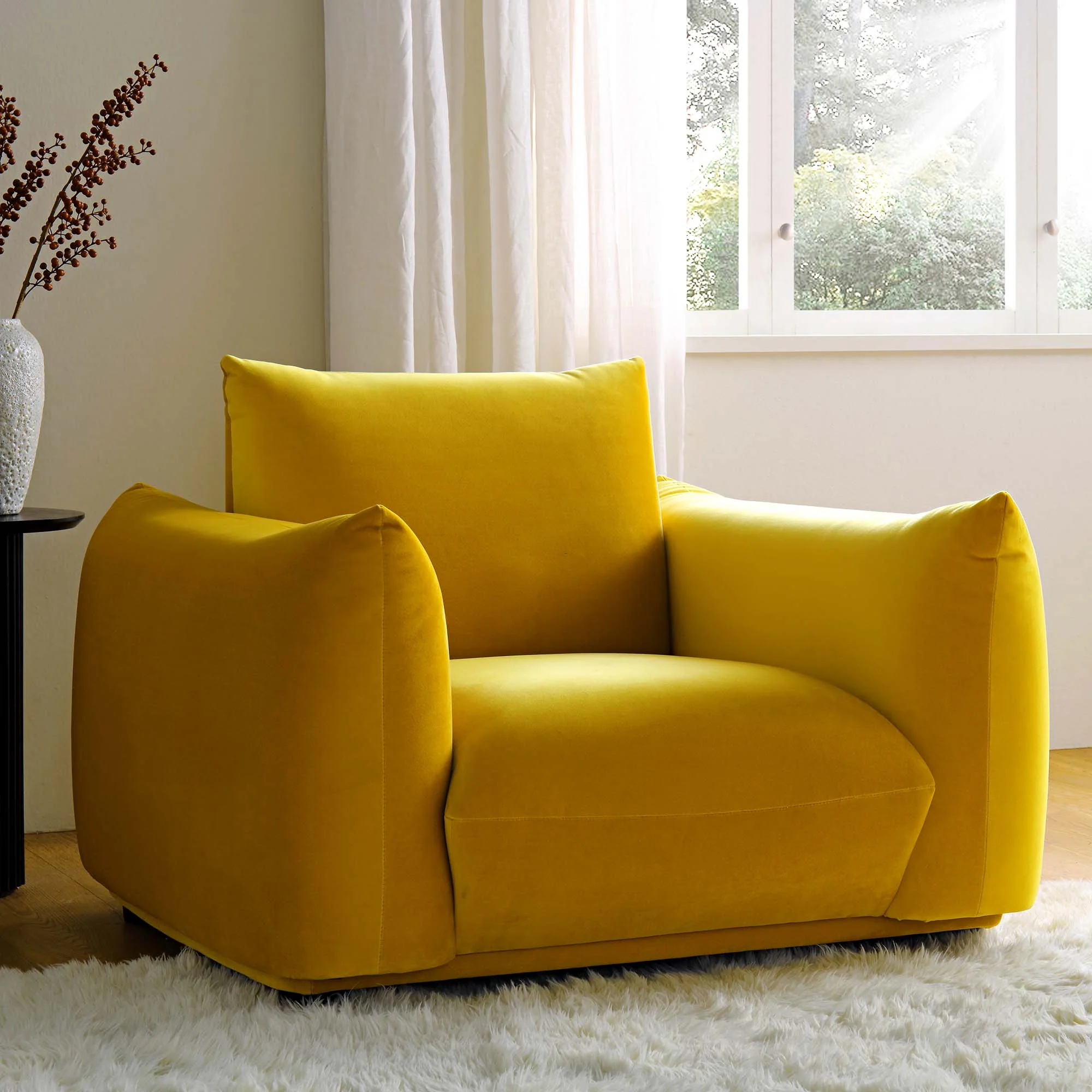 Armchair, Goldenrod Velvet