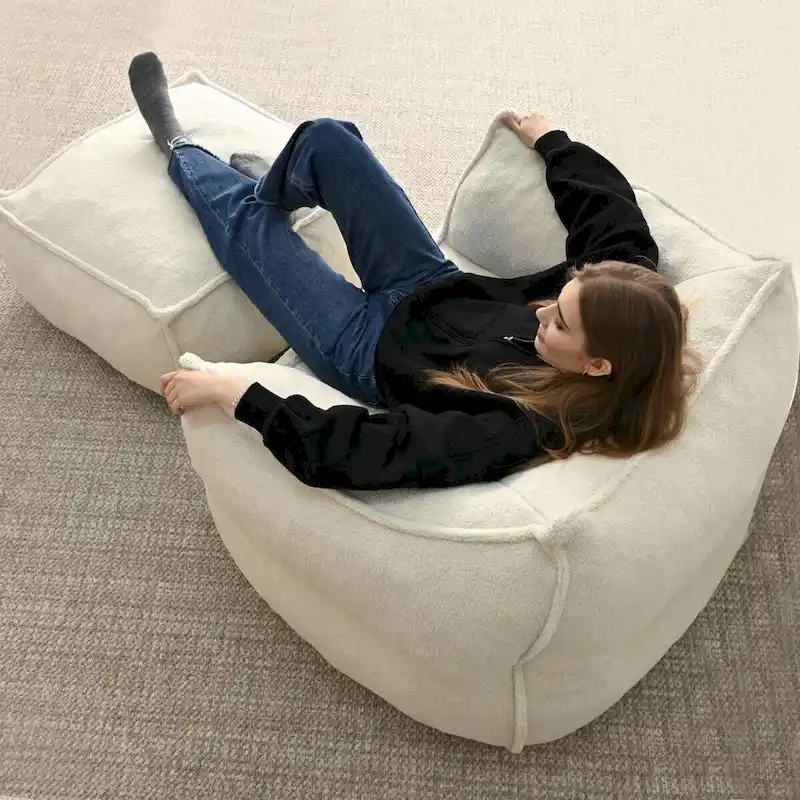 Lazy Sofa Chair Bean Bag Chair Sofa with Ottoman