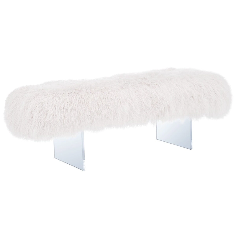 SAFAVIEH Couture Gaetane Sheepskin Ottoman