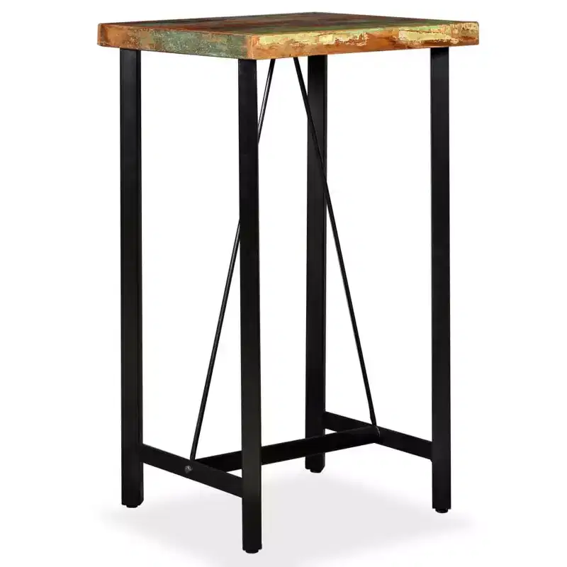 vidaXL Bar Table Pub Table Bistro Table for Dining Room Solid Reclaimed Wood - Brown 23.6 x 23.6 x 42.1