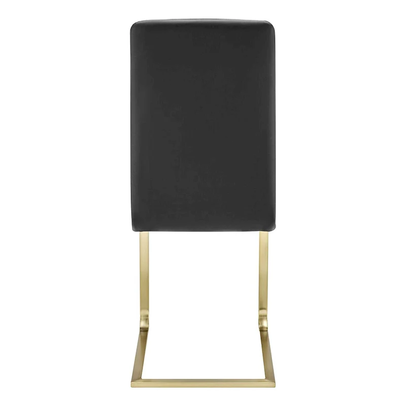Dining Chair in Black with Matte Brushed Gold Legs