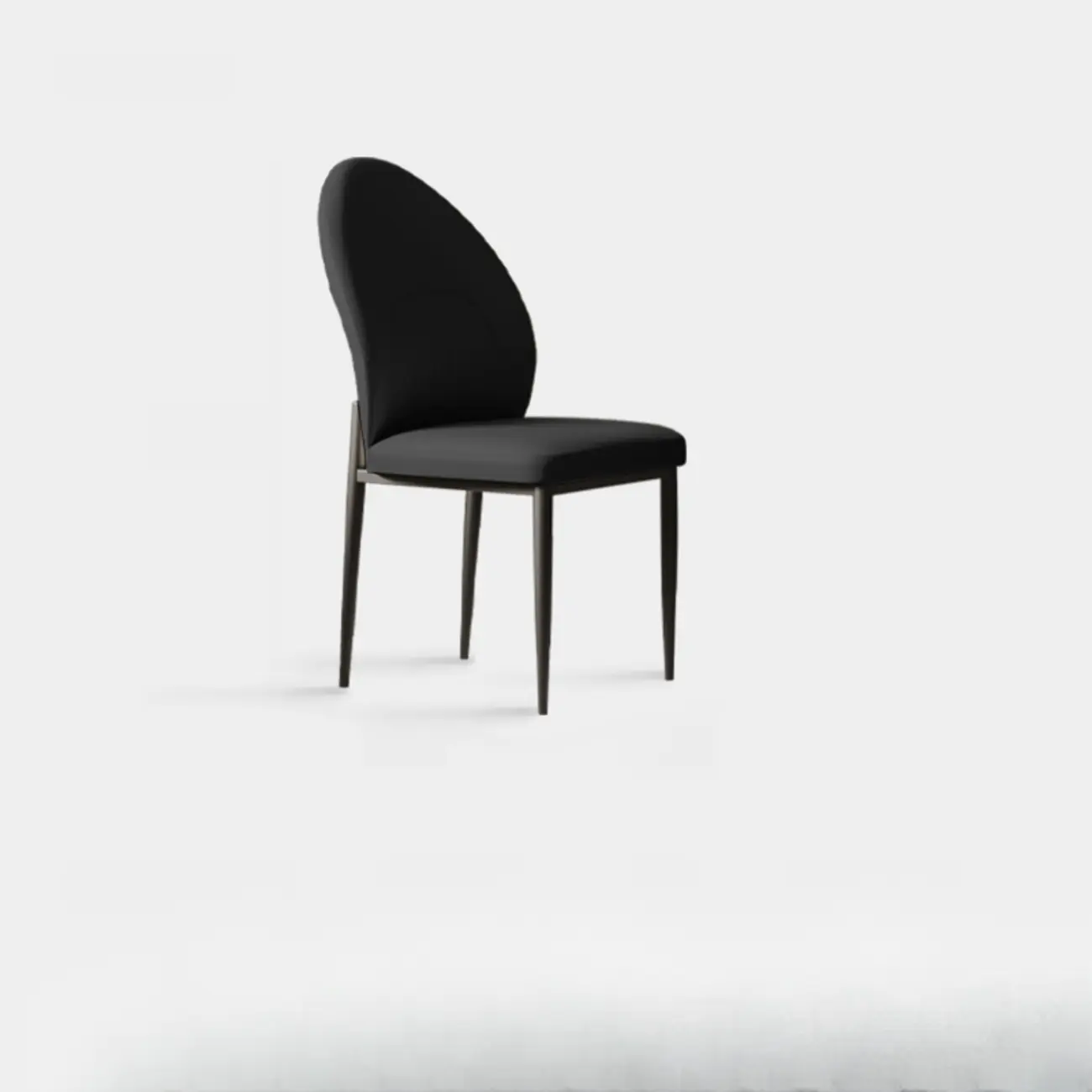 Modern Oval Back Faux Leather Armless Dining Chair