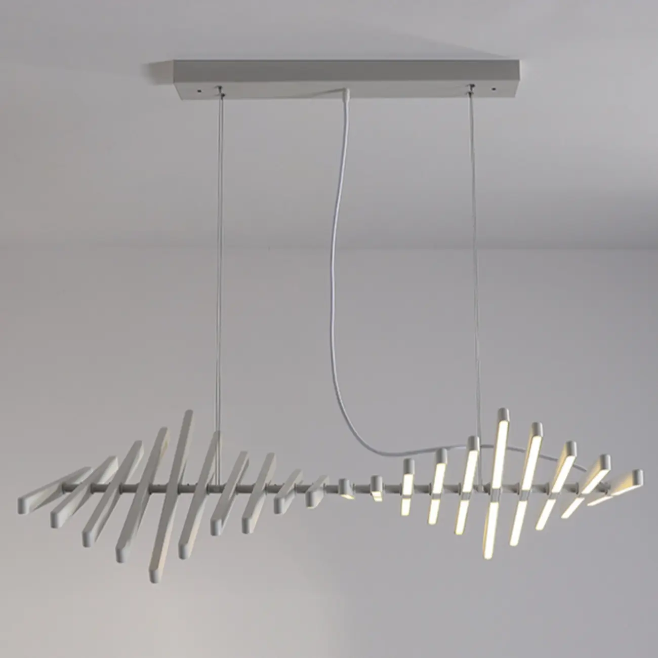 Stylish Linear Acrylic Island Pendant Light in Remote Control