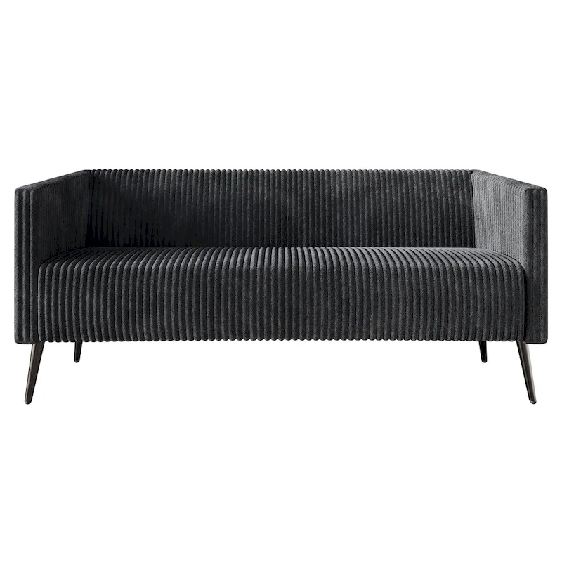 Velvet Upholstered 2.5-Seater Sofa with Metal Legs