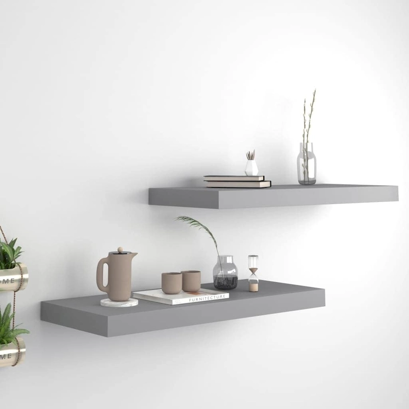 Floating Wall Shelves 2 pcs 23.6x9.3x1.5 MDF - 23.6 x 9.3 x 1.5 (L x W x H)