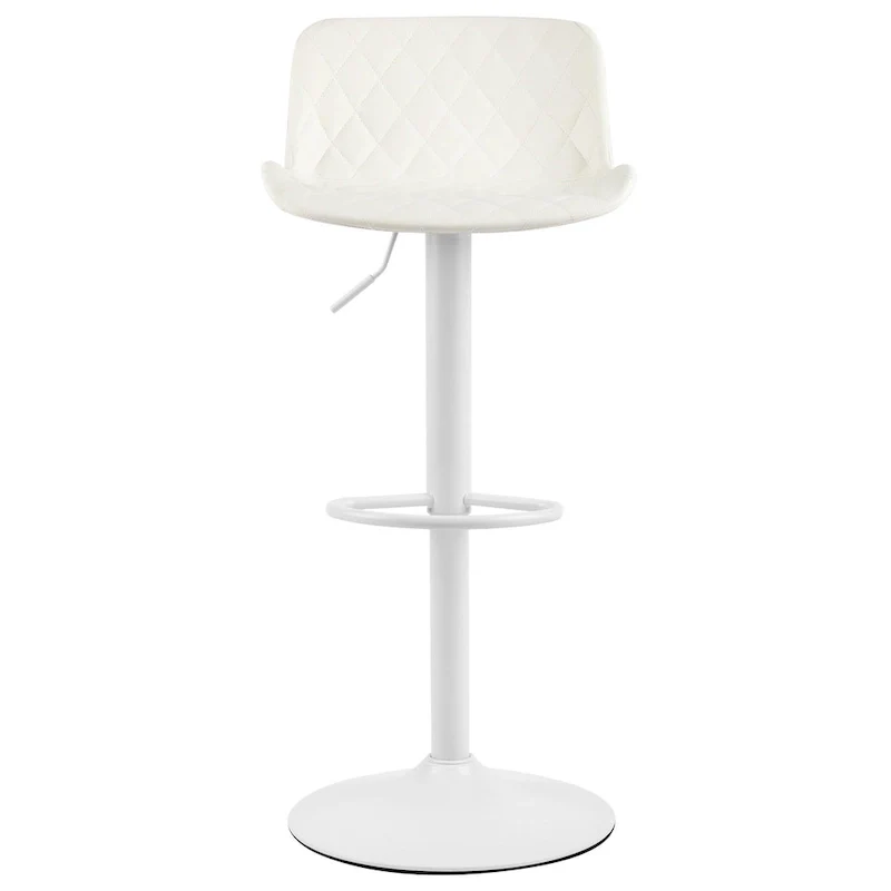 Faux Leather Adjustable Barstools Upholstered Counter Bar Pub Height Stools