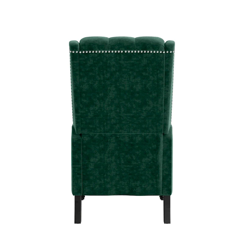 Gracewood Hollow Bea Velvet Wingback Push Back Recliner Chair