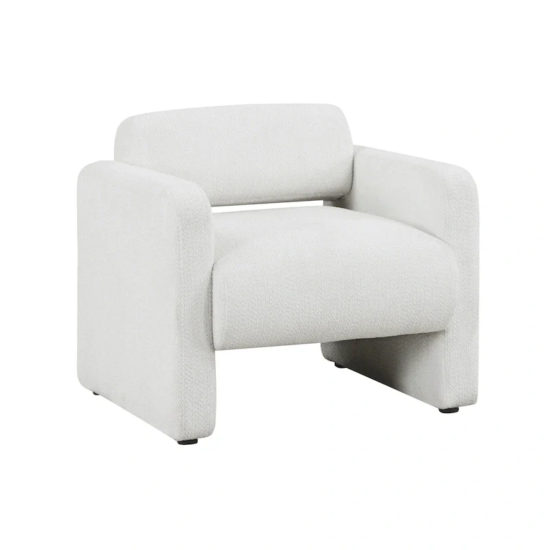 Modern Boucle Fabric Accent Chair with Arms, Upholstered Single Sofa Chair