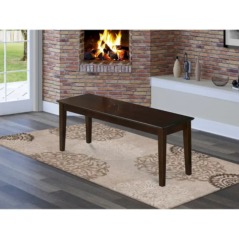 East West Furniture Capri Dining Room Bench with Wood Seat, 51x15x18 Inch, (Finish Options)
