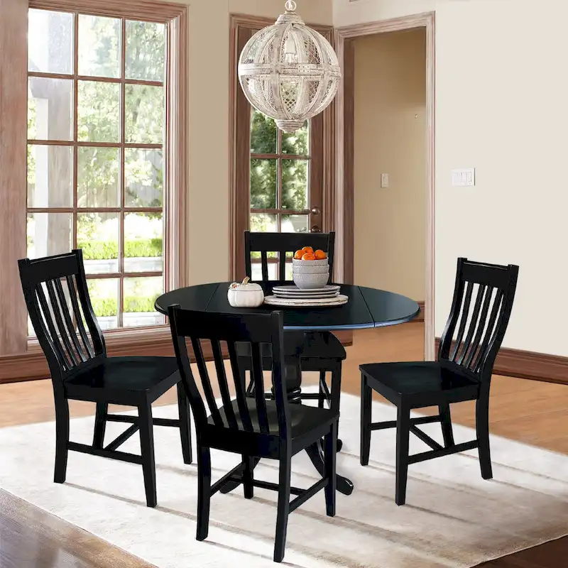 Dining Essentials Black Table and Schoolhouse Chair