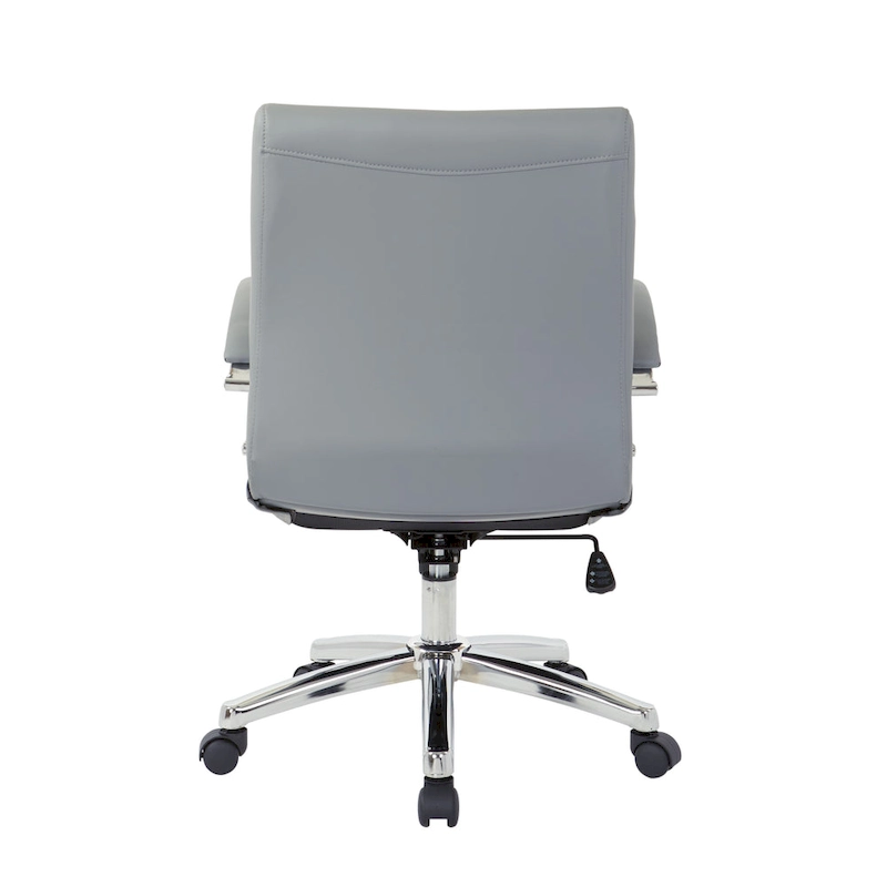 Executive Low Back Faux Leather Chair with Chrome Arms and Base - single