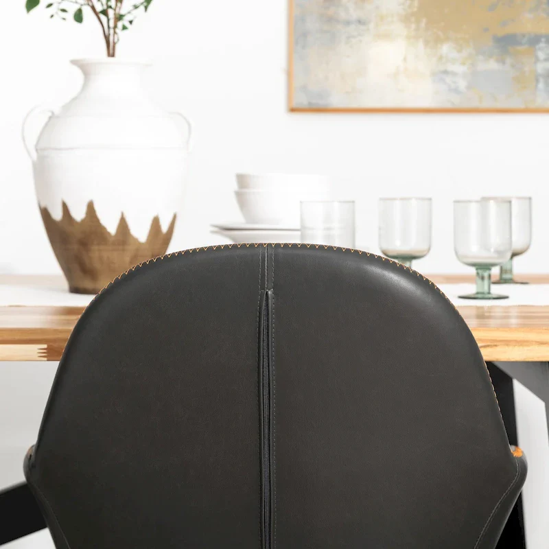 Glitzhome Set of 2/4/6 Mid-Century Modern Faux Leather Accent Dining Chairs