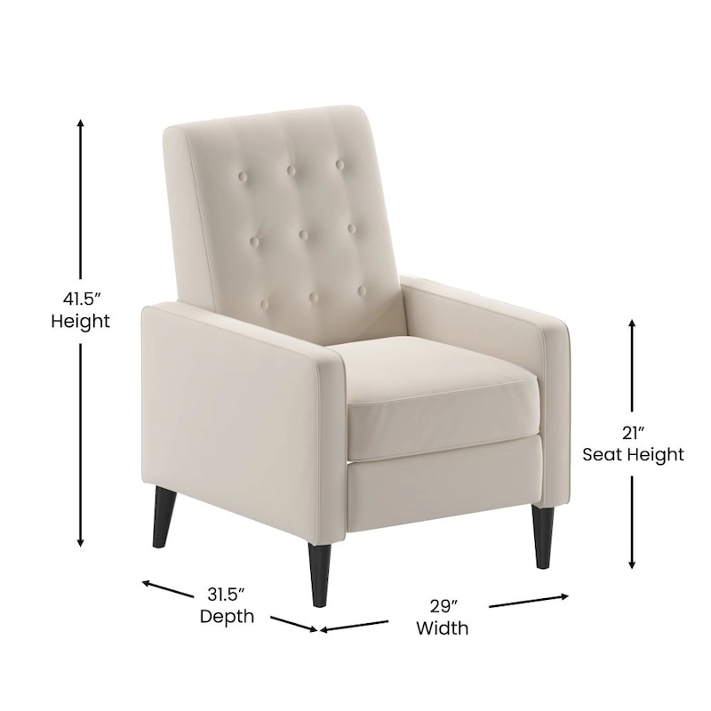 Pushback Recliner with Button Tufted Back