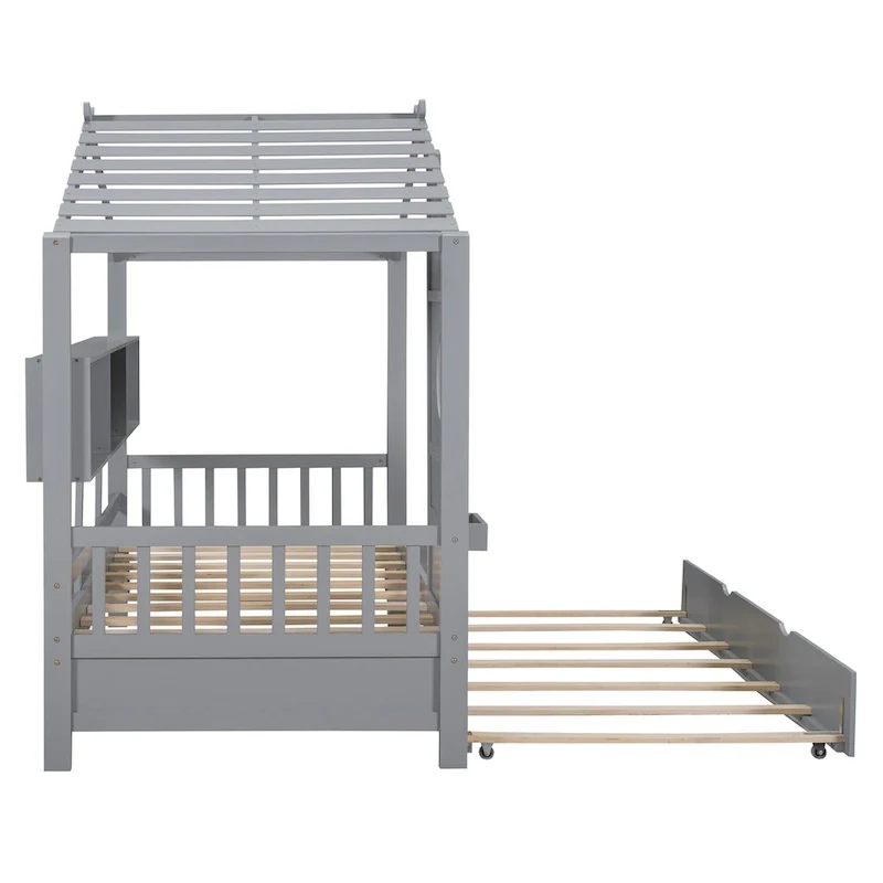 Queen Upholstered Bed with Wingback Headboard and Four Drawers