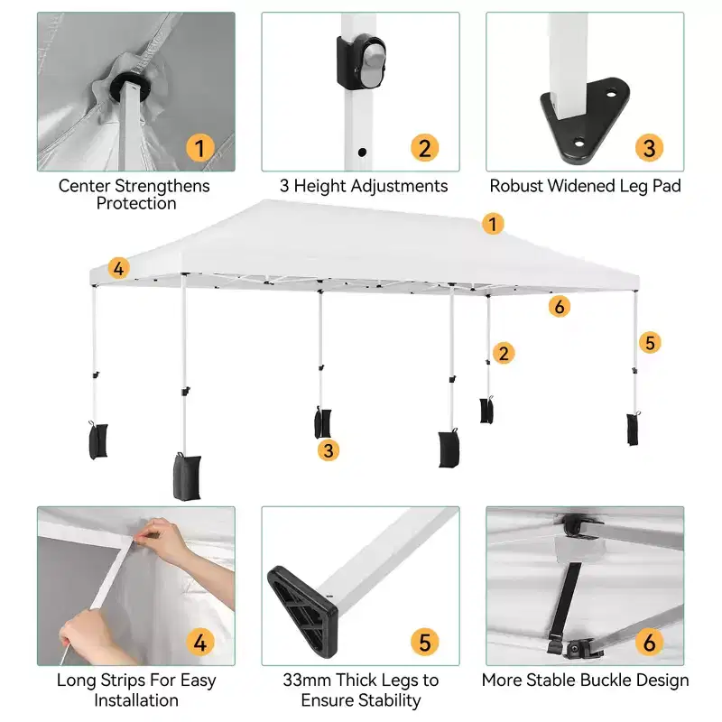 COZONY Pop Up Canopy with 6 Sidewalls, Waterproof Outdoor Event Shelter UPF 50+ Portable Tent for Beach Wedding Camping Commercial