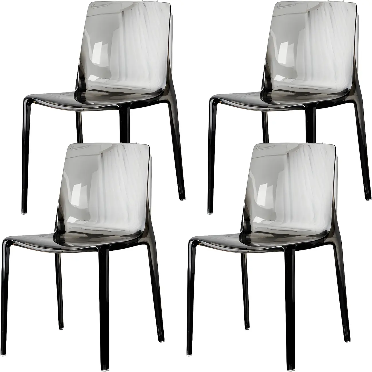 Amber Acrylic Armless Low Back Dining Chair