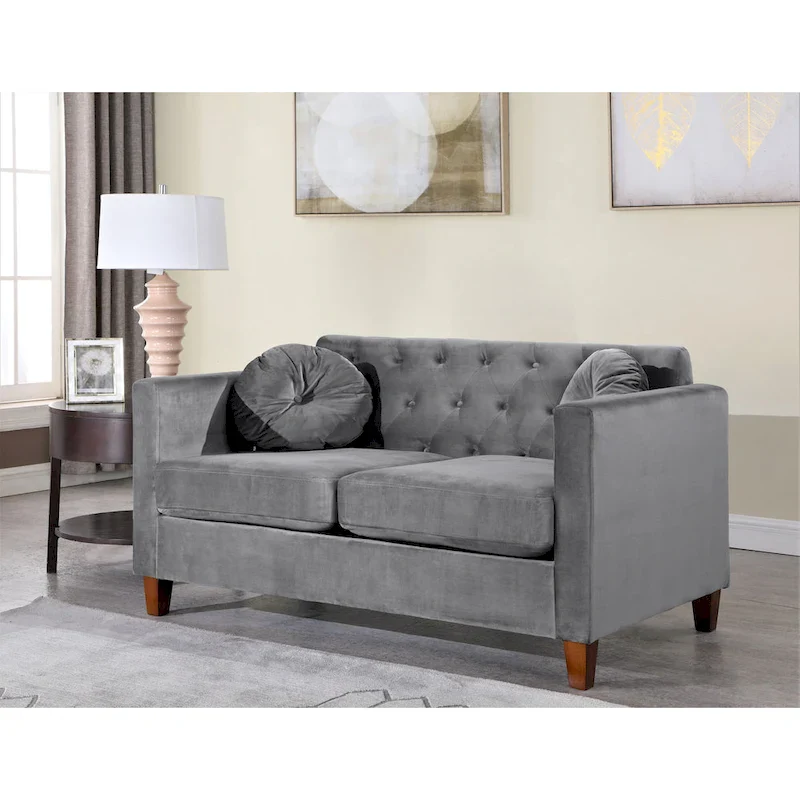 Carson Carrington Paharova Velvet Kitts Classic Loveseat