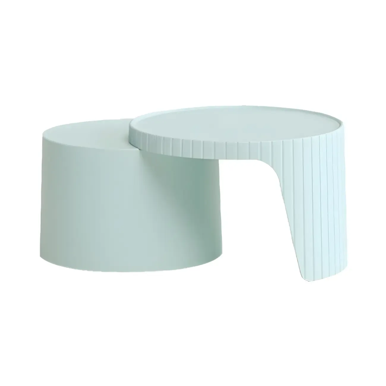 Extendable Acrylic Round Nesting Coffee Table with Tray Top