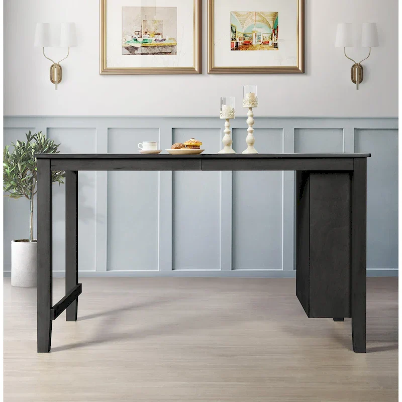 Five-piece bar counter height dining table and chair