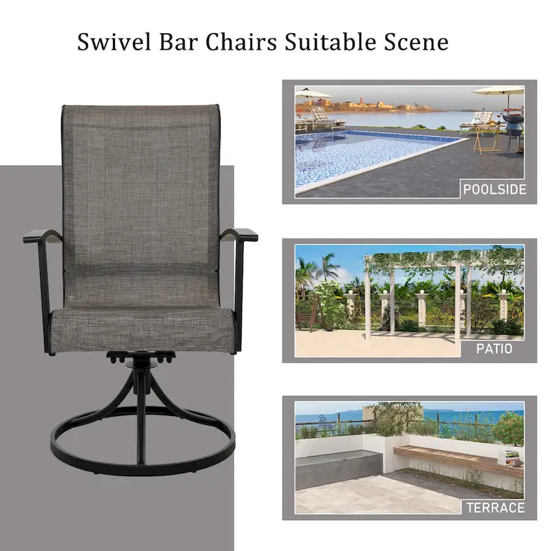 Teslin Iron Frame Swivel Dining Chair (Set of 2)