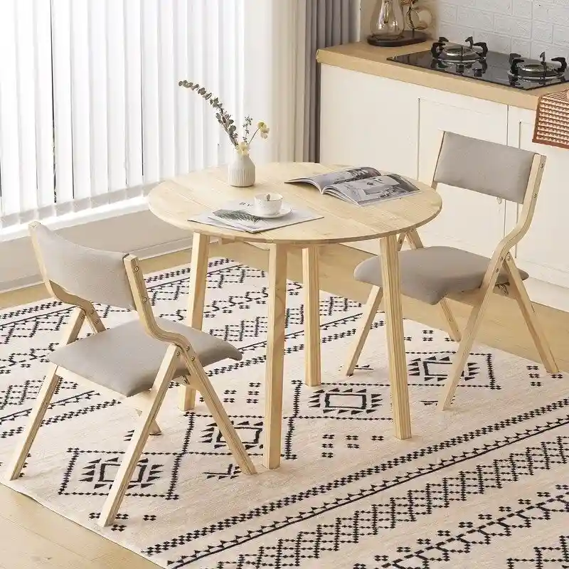 Round Drop Leaf Dining Table