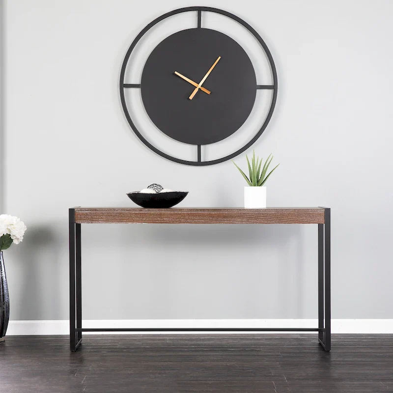 Modern Narrow Industrial Console Table