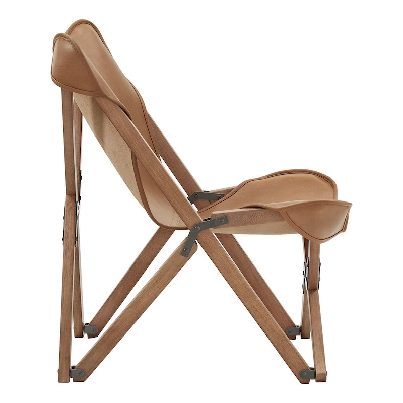 Cantu Genuine Top Grain Leather Tripolina Sling Chair by iNSPIRE Q Modern