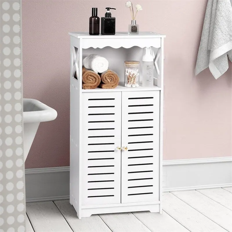 Bathroom Storage Cabinets White Floor Free Standing Cabinet - 9.5 D x 13.4 W x 29.5 H