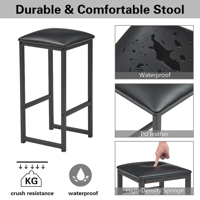 VECELO 3-Pieces Counter Dining Table Set