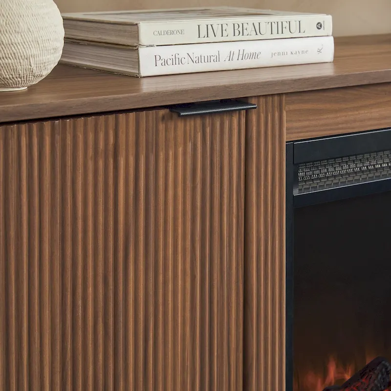 Middlebrook Designs Modern Reeded 70-inch Fireplace TV Stand