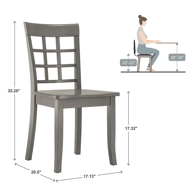Wilmington II Round Pedestal Base Antique Grey 5-Piece Dining Set by